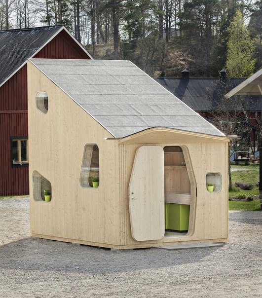 Вот такие вот домики возводят в Швеции для студентов
