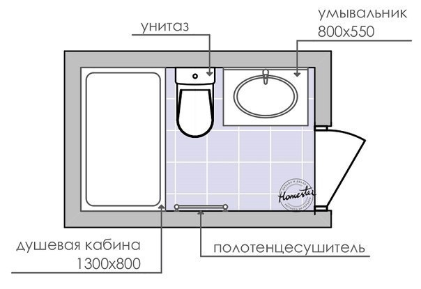 Дизайн совмещенного санузла - 3 кв. м + 4 варианта планировки