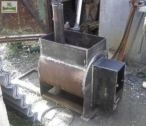 Железная печь для бани своими руками на основе трубы д. 50см