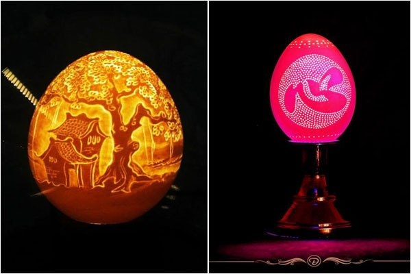 Резьба по яичной скорлупе: хрупкие фонарики от вьетнамского умельца Bến Tre.