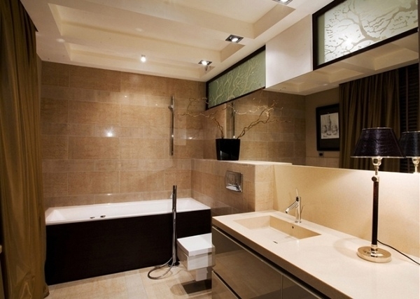 Ванная комната в коричневых тонах: современный шик.