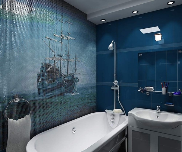 Мозаика в интерьере ванной комнаты – стильный и современный дизайн.