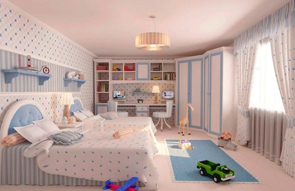 Детская комната для ребенка — его маленькая квартирка. В ней должны уместиться и спальня, и гостиная, и игровая. Поэтому при планировке важно применять метод зонирования. Комнату делят на две зоны: для отдыха и для игр. Зона отдыха должна быть комфортной 