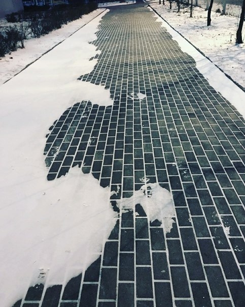 Уход за тротуарной плиткой зимой