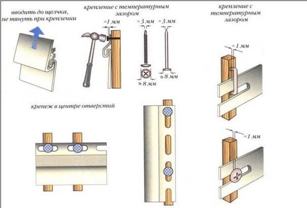 Крепление сайдинга.